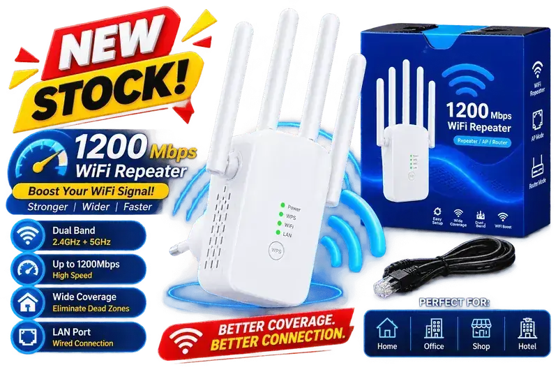 New stock 1200Mbps WiFi repeater